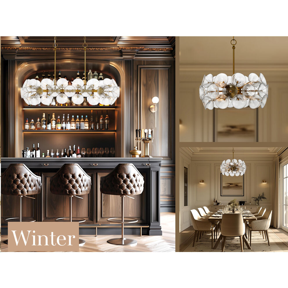 Winter 4 Light 16 inch Soft Brass Semi-Flush to Pendant Ceiling Light